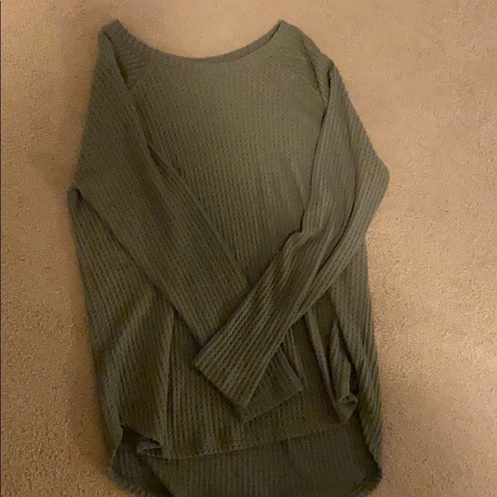 american eagle plush waffle sweater